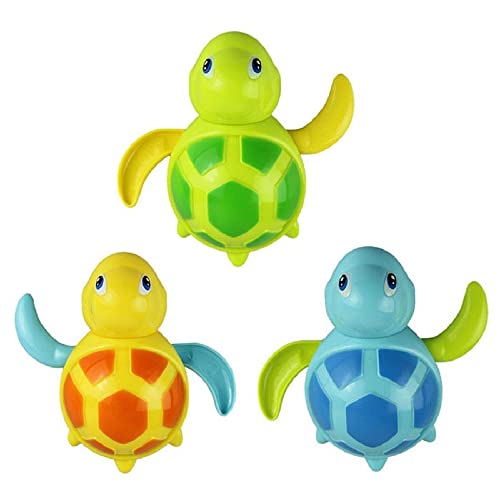 Book Cover 3pcs Bath Swimming Turtle Toy for Baby Toddler, Wind Up Chain Bathing Water Toy, Swimming Bathtub Pool Cute Swimming Turtle Toys for Boys Girls.