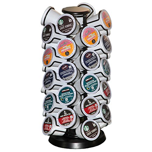 K-40 Cup Carousel,Coffee Pod Holder Carousel Holds 40 Single Cup Coffee Pods in Matte Black (Capacity of 40 Pods)