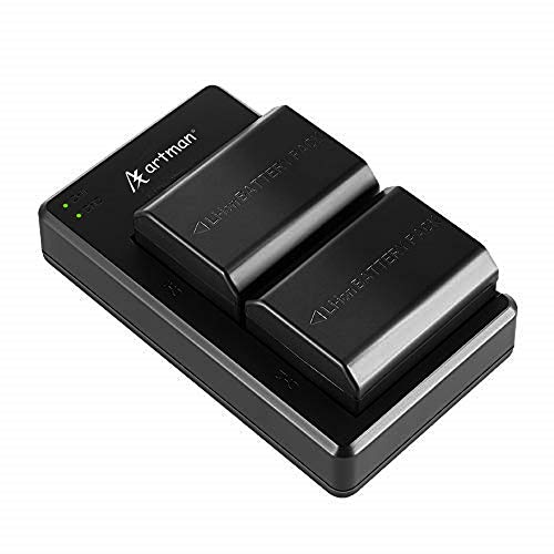 Artman 2-Pack NP-FZ100 Battery and Dual USB Charger for Sony Z Series Alpha A7III A7IV A7RIII A7RIV A7SIII A7C, A6600, A9 A9II A9R A9S A7R3, FX3, A1 Camera (2280 mAh)