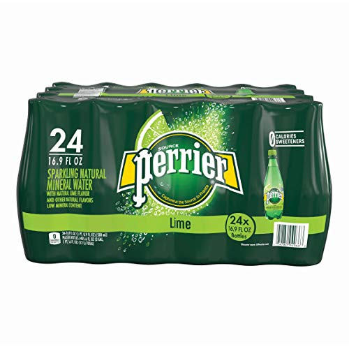 Perrier Flavored Sparkling Mineral Water, Lime, 16.9 Oz, Pack of 24 Bottles