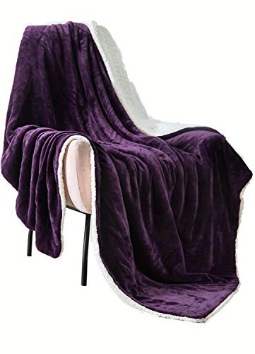 Book Cover Votown Home Sherpa Blanket Throw Blankets Bed Blankets Purple Twin Size 60