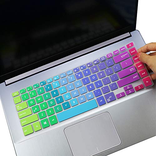 Keyboard Cover Compatible ASUS VivoBook S15 F510UA/UN/UQ 15.6" /ZenBook Pro UX550GE UX580GD/GE 15.6" /ASUS VivoBook 15 X505BA/ZA [No Numeric Keypad] -Rainbow