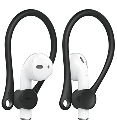 elago Upgraded Ear Hook Designed for Apple Airpods 1 & 2 and Designed for AirPods Pro, Ergonomic Design, Durable TPU Construction, Perfect for Exercising [Black]