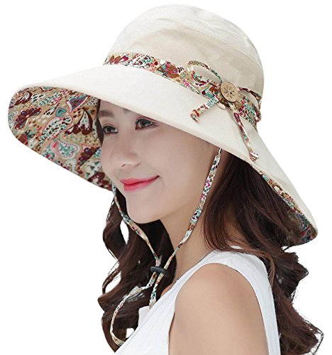 HINDAWI Sun Hats for Women Packable Sun Hat Wide Brim UV Protection Beach Sun Cap