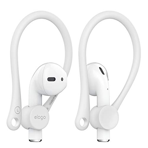 elago Upgraded Ear Hook Designed for Apple Airpods 1 & 2 and Designed for AirPods Pro, Ergonomic Design, Durable TPU Construction, Perfect for Exercising [White]