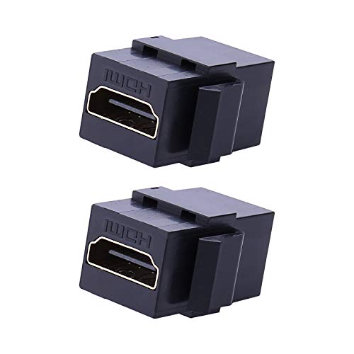 HDMI Keystone Jack Insert - iGreely 2Pack Female to Female Coupler Snap-in Insert Connectors Adapter for Wall Plate - Black