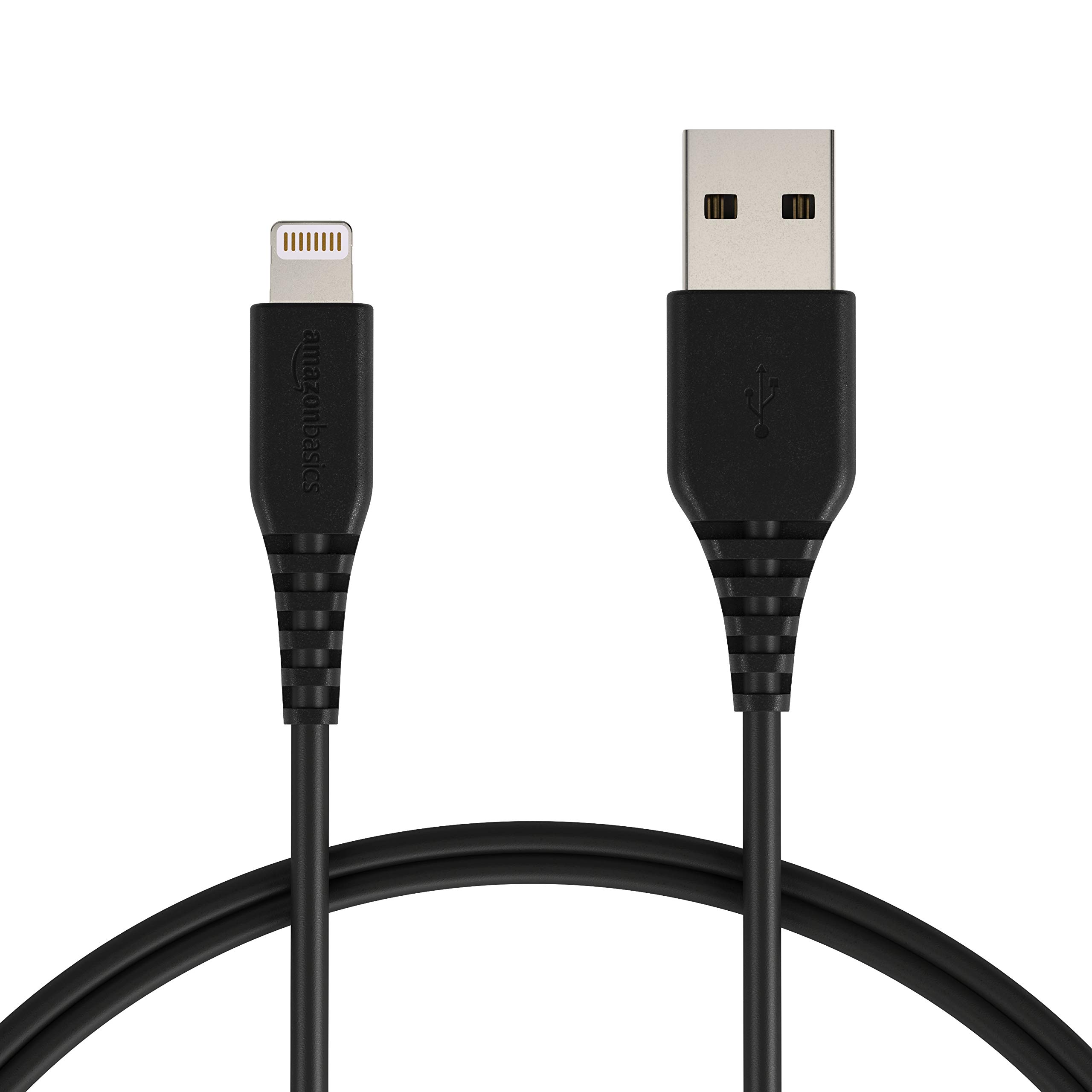 Amazon Basics MFi-Certified Lightning to USB A Cable for Apple iPhone and iPad - 3 Feet (0.9 Meters) - Black