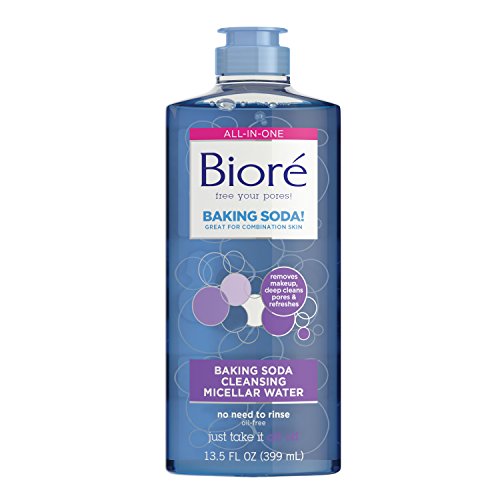 Bioré One Step Baking Soda Cleanser and Makeup Remover with Micellar Water, 13.5 Fluid Ounces, Dermatologist Tested, Oil-Free, Non-Comedogenic, Cruelty Free, Paraben Free, Vegan Friendly