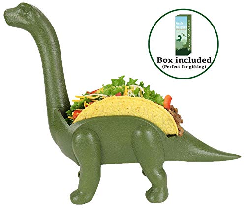 Book Cover GrubKeepers by Penko Dinosaur Taco Holder Stand - Ultrasaurus (Holds 2 Tacos!) - Perfect Gift for Taco Lovers Kids or Adults Fun Kitchen Accessory Tacosaurus Taco Holder for kids