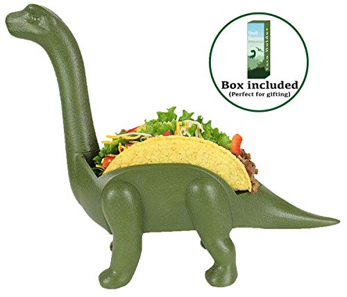 GrubKeepers by Penko Dinosaur Taco Holder Stand - Ultrasaurus (Holds 2 Tacos!) - Perfect Gift for Taco Lovers Kids or Adults Fun Kitchen Accessory Tacosaurus Taco Holder for kids