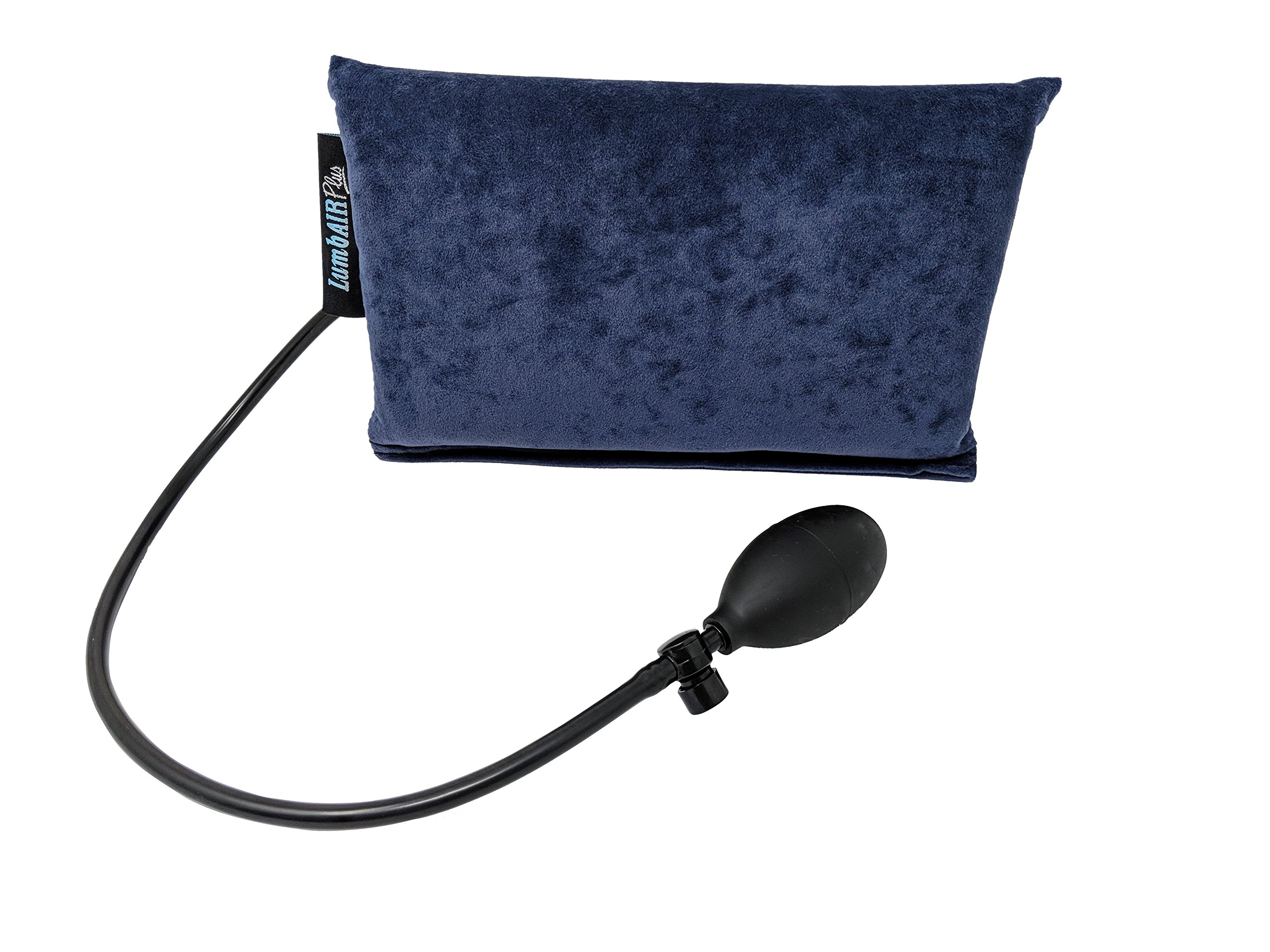 Innotech LumbAIRPlus Portable Backrest Inflatable Lumbar Support Cushion with Adjustable Internal Air System, Navy