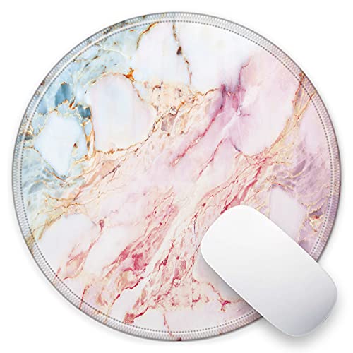 Mouse Pad Galdas Mousepad Round Samll Mouse Pad Cute Mouse Pads Rubber Base Mouse Pads for Kids Computers Laptop (7.8 x 0.12 in) (Marble)