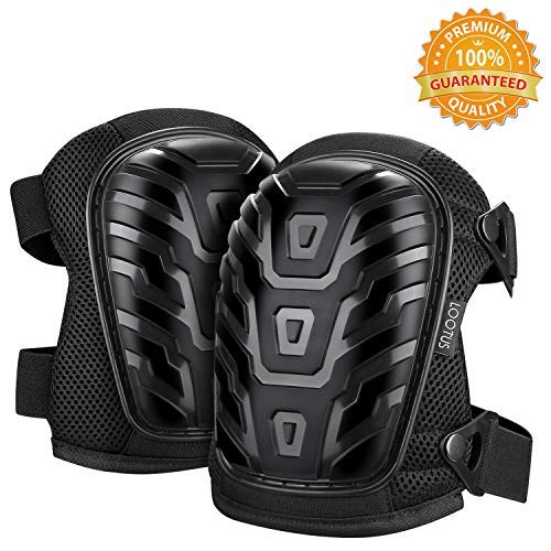 Book Cover Professional Knee Pads for Work with Adjustable Straps, Great for Construction, Gardening, Flooring, Heavy Duty Foam Padding and Comfortable Gel Cushion