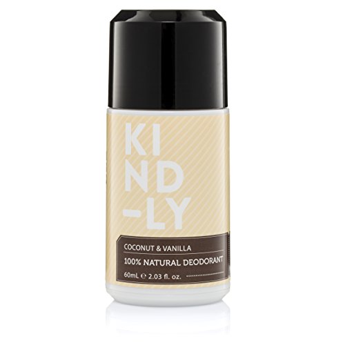 KIND-LY 100% Natural Probiotic Magnesium Deodorant Roll-On (Coconut & Vanilla). Aluminium Free, Paraben Free; Organic, Vegan (60ml/2.03