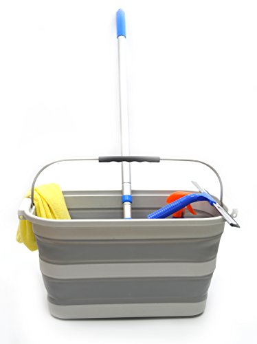 SAMMART 20.8L (5.49Gallon) Collapsible Rectangular Handy Basket/Bucket (S. Grey)