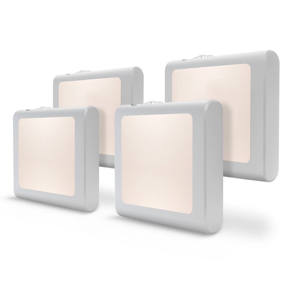 VINTAR [4Pack] LED Night Light, Night Lights Plug into Wall with Smart Dusk to Dawn Sensor, Night Lights Adjustable Brightness Warm White Lights for Hallway,Bedroom, Kids Room, Kitchen, Stairway 4-Pack Warm White