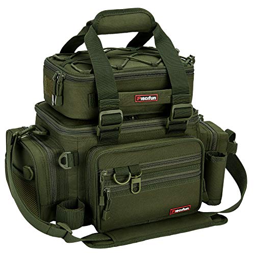 Piscifun Outdoor Fishing Tackle Box Bag Military-Grade Multifunctional Large Storage Tackle Pack