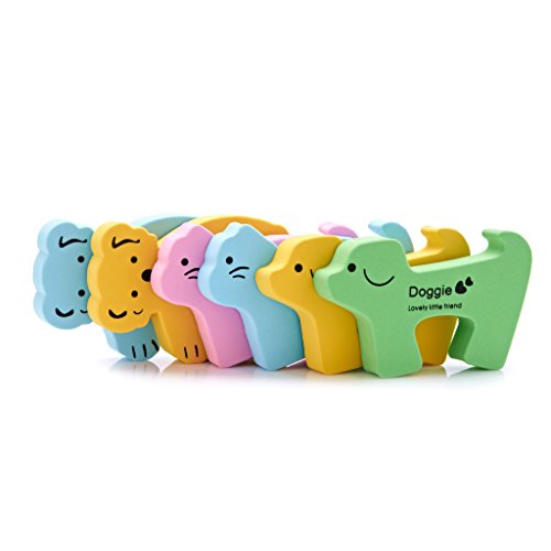 VAMA EVA 5 Pieces Door Stopper Animal Cartoon Cushion for Kids Safety, Random Colour
