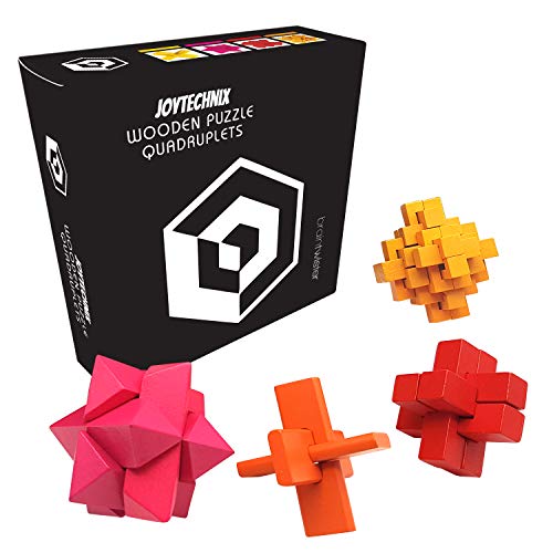3D Puzzle Games for Adults â€“ Wooden Brain Teaser Box Set [Test Your Mind with This Hard Puzzle Toy] Wood Burr IQ Puzzle Cube â€“ Great for Coffee Table or Desk [Difficult Brainteaser Can You Master it?]