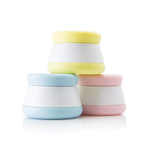 Book Cover Travel Containers, Silicone Cream Jars - LEAK-PROOF - TSA Approved Small Travel Containers (3 Pack)