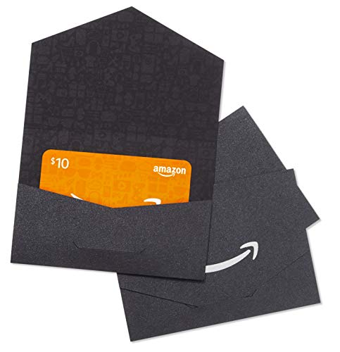 Book Cover Amazon.com $10 Gift Cards - Pack of 3 Black and Silver Mini Envelopes