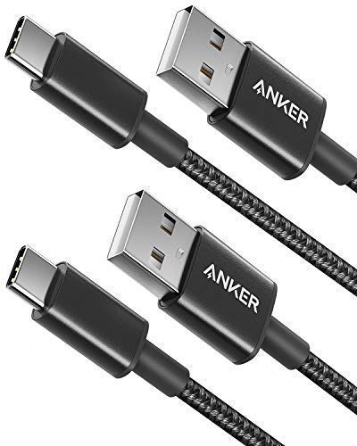 Book Cover USB Type C Cable, Anker [2-Pack 3Ft] Premium Nylon USB-C to USB-A Fast Charging Type C Cable, for Samsung Galaxy S10 / S9 / S8 / Note 8, LG V20 / G5 / G6 and More(Black)