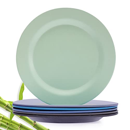 6pcs Bamboo Toddler Plates (8" x 8"), Bamboo Kids Plates for Baby Feeding, Toddler Plates, Tableware for Baby Toddler Kids Bamboo Toddler Dishes & Dinnerware