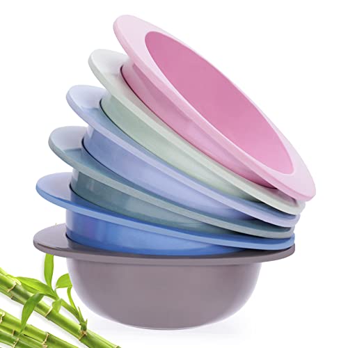 4pcs Bamboo Kids Bowls for Baby Feeding, Non Toxic & Safe Toddler Snack Bowls, Eco-Friendly Tableware for Baby Toddler Kids Bamboo Toddler Dishes & Dinnerware Sets