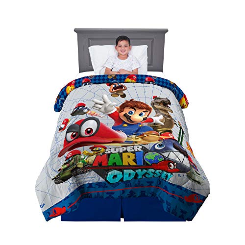 Franco Kids Bedding Super Soft Reversible Comforter, Twin/Full Size 72" x 86", Mario