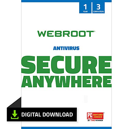 Book Cover Webroot Antivirus Software 2022 | Protection against Computer Virus, Malware, Phishing and moreÂ | 3-Device | 1-Year Subscription |Â Download