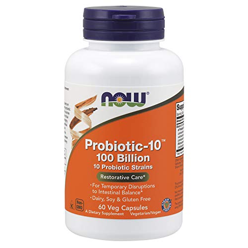 Now Supplements, Probiotic-10TM 100 Billion with 10 Probiotic Strains, 60 Veg Capsules