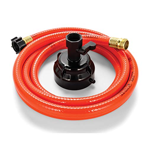 Book Cover Camco 22999 Orange RhinoFLEX Gray Clean System with Hose and Jet Rinser Cap-Ideal for Flushing Black, Grey Water or Tote Tanks 5/8