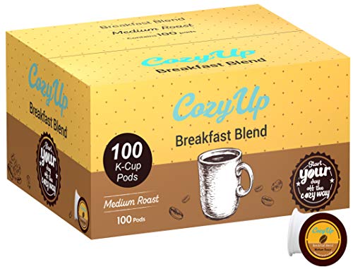 CozyUp Breakfast Blend, Single-Serve Coffee Pods for Keurig K-Cup Brewers, Medium Roast Coffee, 100 Count