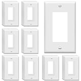 Enerlites 8831-W-40PCS Decorator GFCI Switch Wall Plates, 1-Gang Standard Size, Unbreakable Polycarbonate, White (40 Pack)