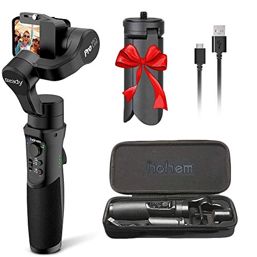 Hohem iSteady Pro 2, 3-Axis Handheld Gimbal Stabilizer for DJI OSMO, Gopro Hero 7/6/5/4/3, Yi Cam 4K, AEE, SJCAM Sports Cams, 12h Run-Time, APP Controls for Time-Lapse, Tracking, Auto Panoramas