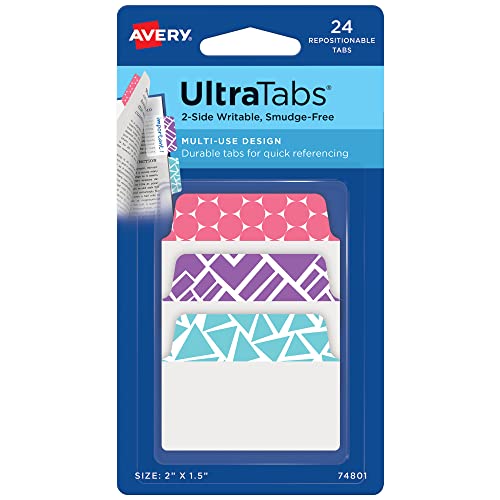 Avery 74801 Multi-Purpose Tabs 5 x 3.8 cm 2 Repositionable Index Tabs