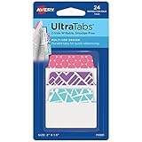 AVERY Multi-Use Ultra Tabs, 2" x 1.5", 2 Side Writable, Repositionable Index Tabs (74801), Assorted