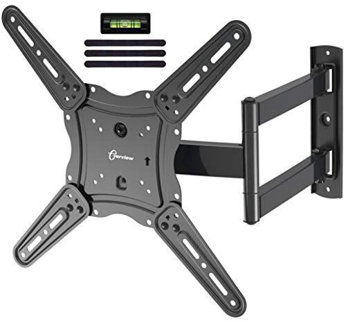 EVERVIEW TV Wall Mount Bracket fits to Most 26-55 inch LED,LCD,OLED Flat Panel TVs, Tilt Full Motion Swivel Articulating Arms, TV Bracket VESA 400X400, 77lbs Loading with Cable Ties