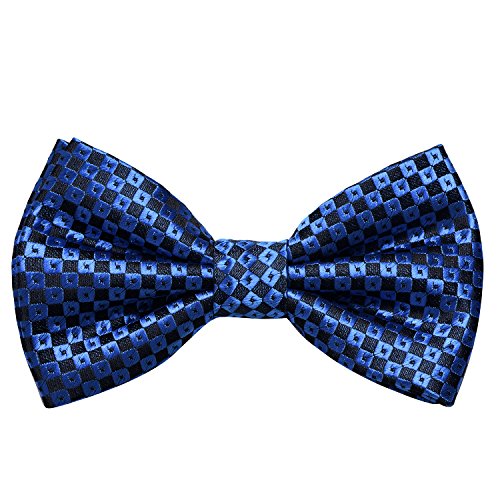 Mens Jacquard Bow tie Pre-tied Cravat for Classic Tuxedo - Adjustable & Silk Skinny by Yakee Lemon