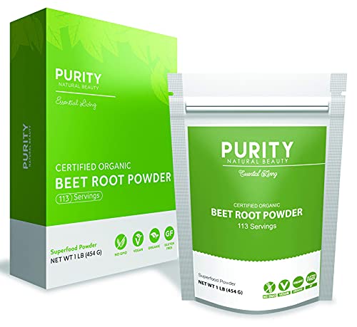 Organic Beet Root Powder - Beetroot Extract - Beet Root Juice Supplements rich in Nitric Oxides for Energy Booster, Super Beats Flavor for Delicious Smoothie, Vegan Friendly, Water Soluble (Pack of 1)
