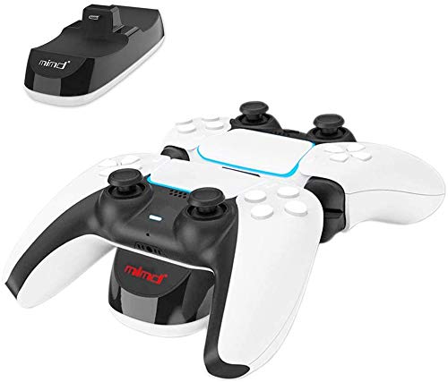 Karma Delights Charger for PS5 Controller, Dual USB Type C Fast Docking Station Charging Stand, Compatible Charging Station Dock for Sony PS5 with LED Indicator for Dualsense 5 (JH)