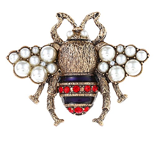 FERVENT LOVE Simulated Pearl Honey Bee Brooch Pin