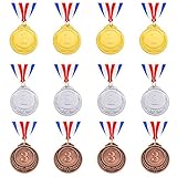 Caydo 12 Pieces Gold Silver Bronze Award Medals 1st 2nd 3rd Place Medals Metal Medals for Competitions 2.55 inches