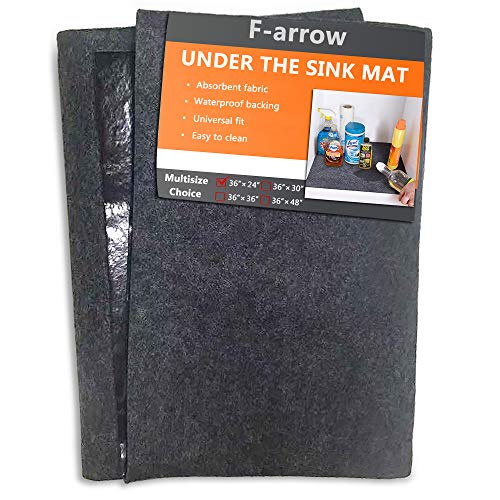 Portable Bathroom/Kitchen Cabinet Mat Shelf Tray Drawer Liner Pad (24" x 36")– Under The Sink Organizer Protector, Absorbent/Waterproof/Washable/Lightweight/Cuttable – Protect Cabinet, Contain Liquid