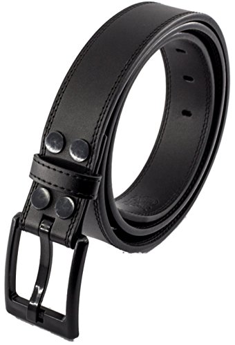 On The Road Men's Leather Belt Metal and Allergy Free Plastic Buckle in an Elegant Gift Box