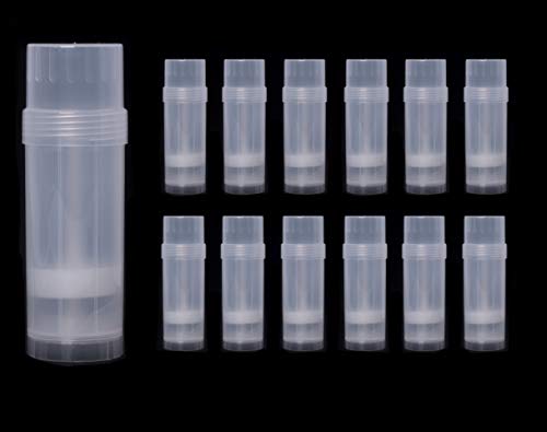 Empty Deodorant Containers Round (2.2oz, Pack of 12) - BPA Free Clear Plastic, Small Size Great for Carry-On Travel, DIY Make Your Own Deodorant, Lip Balm, Lotion Bar, Moisturizer, Heel Balm,Sunscreen