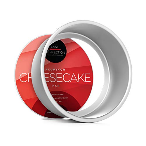 Last Confection 6" x 3" Deep Round Aluminum Cheesecake Pan with Removable Bottom - Professional Bakeware