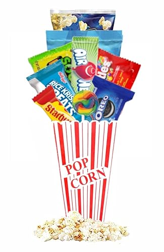 Birthday Gift Basket for Men, Women Happy Birthday Gifts for Mom and Dad Friends Birthday Gift for Best Friend Happy Birthday Care Package for College Students for All Ages Fantastic for Party (Birthday Movie Night Gift Basket)