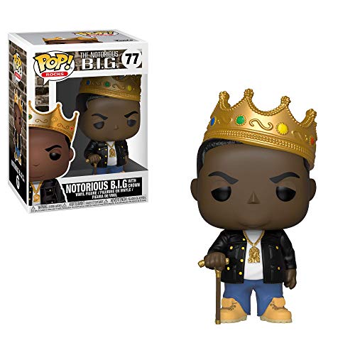 Book Cover Funko Pop Rocks: Music - Notorious B.I.G. with Crown Collectible Figure, Multicolor