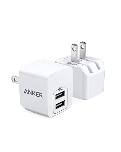 Book Cover USB Charger, Anker 2-Pack Dual Port 12W Wall Charger with Foldable Plug, PowerPort mini for iPhone XS/ X / 8 / 8 Plus / 7 / 6S / 6S Plus, iPad, Samsung Galaxy Note 5 / Note 4, HTC, Moto, and More